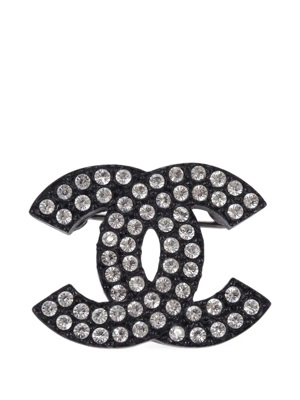 CHANEL Pre-Owned CC rhinestone brooch - Schwarz