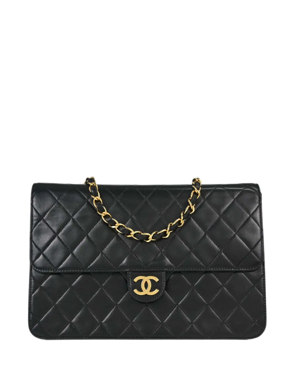 CHANEL Pre-Owned 1996-1997 medium quilted CC turn-lock shoulder bag - Black