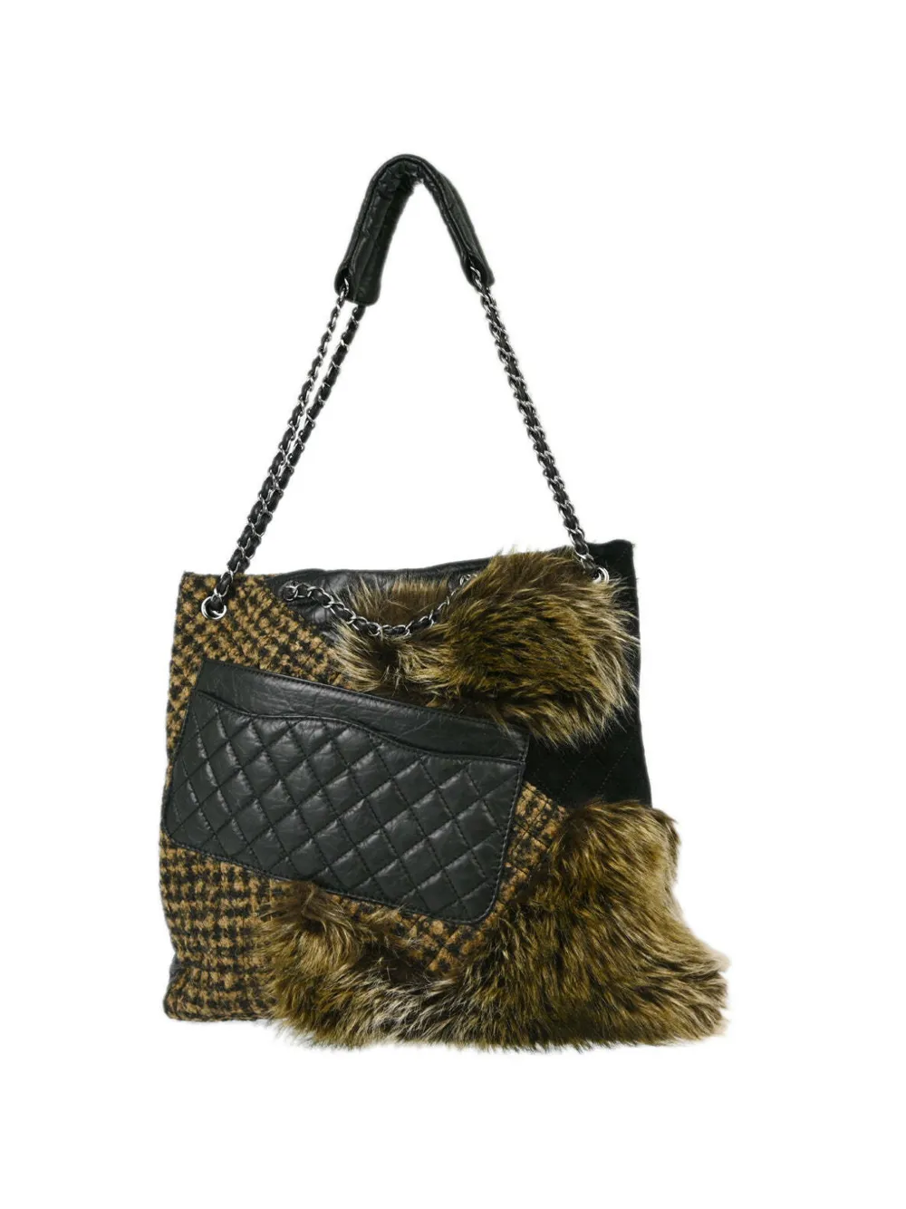 CHANEL Pre-Owned 2010-2011 XL patchwork quilted tote bag - Schwarz