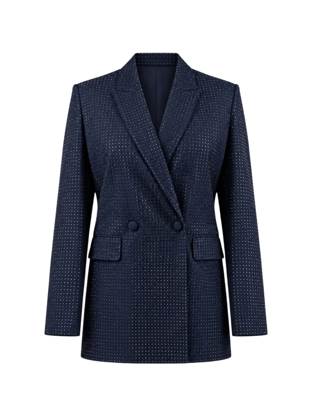 PINKO rhinestone-embellished double-breasted blazer - Blue