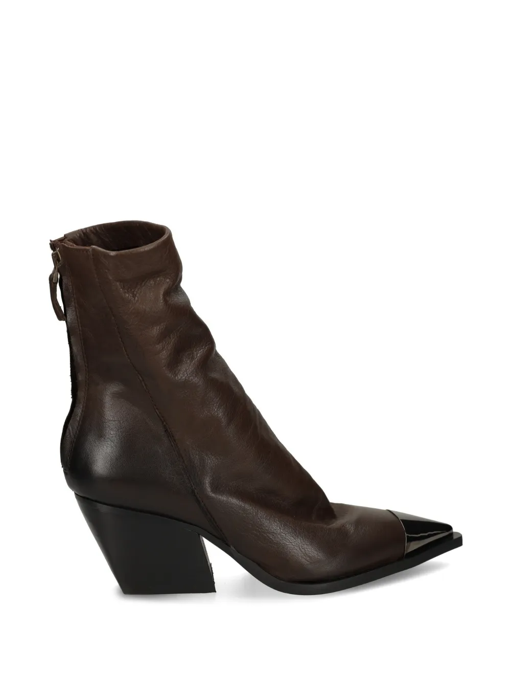 mimmu bottines souples Nadine à bout métallique - Marron