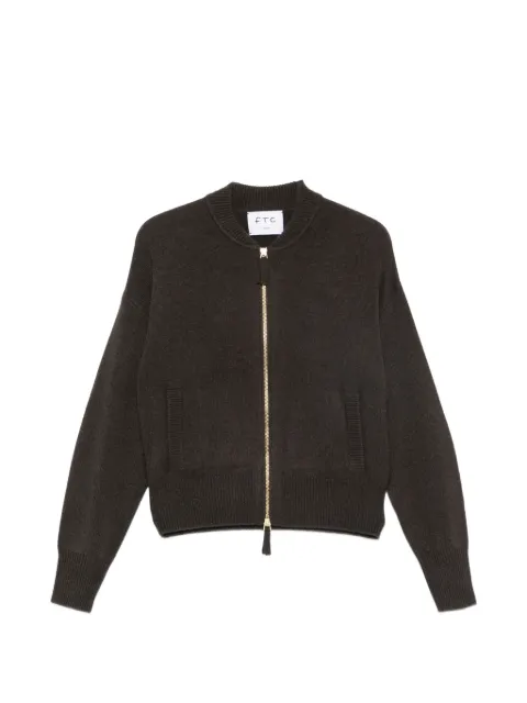 Ftc zip-up ribbed-trim cardigan