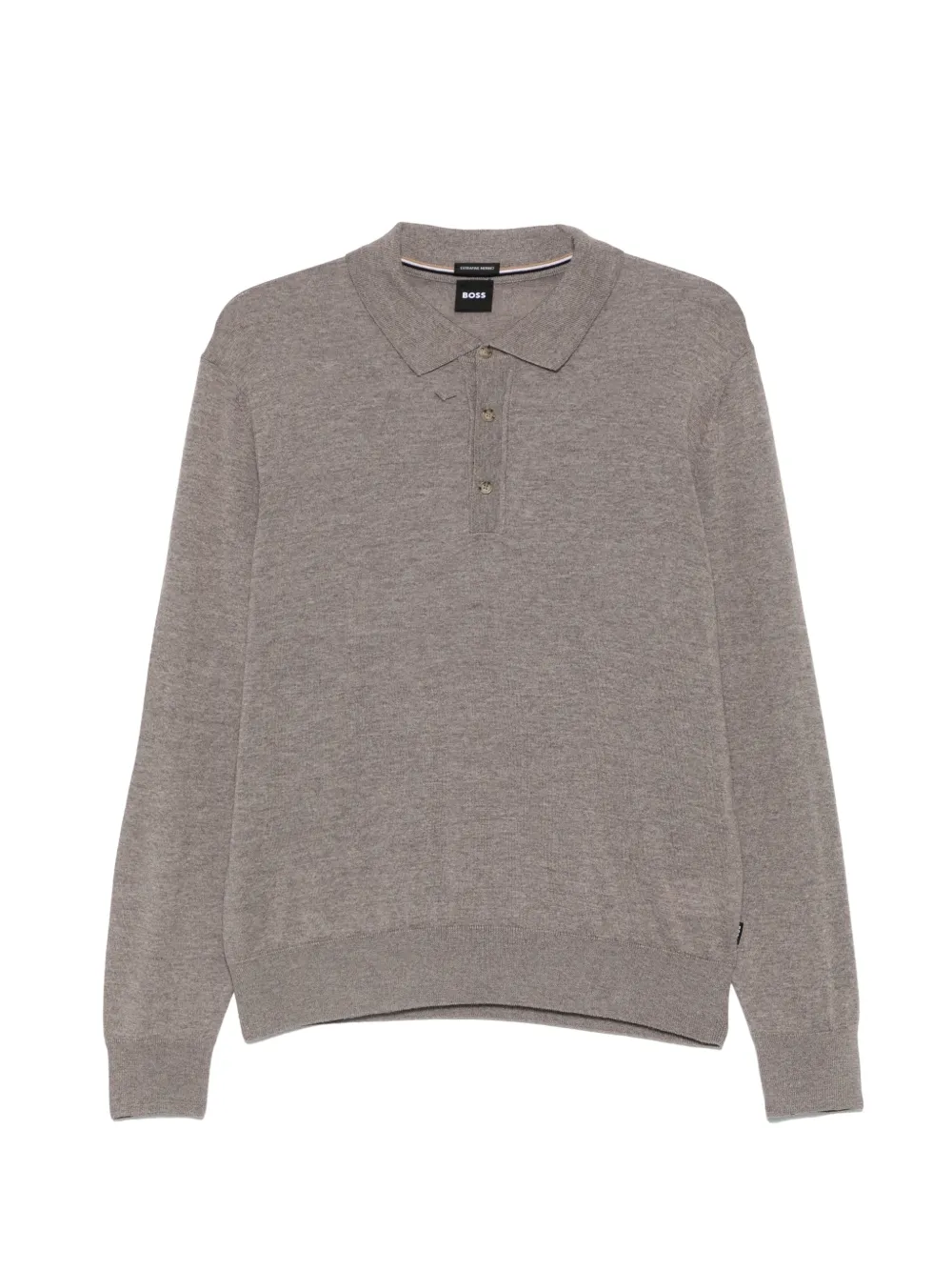 BOSS buttoned polo sweater - Braun