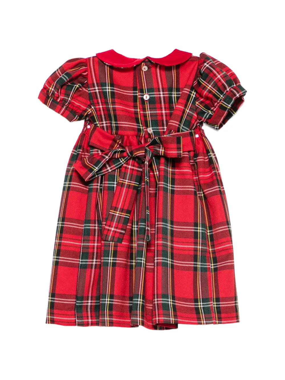 Mariella Ferrari tartan-print smocked dress Rood