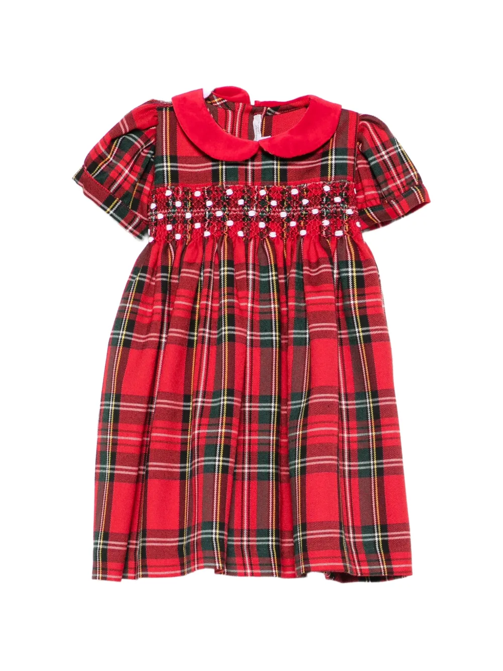 Mariella Ferrari tartan-print smocked dress Rood