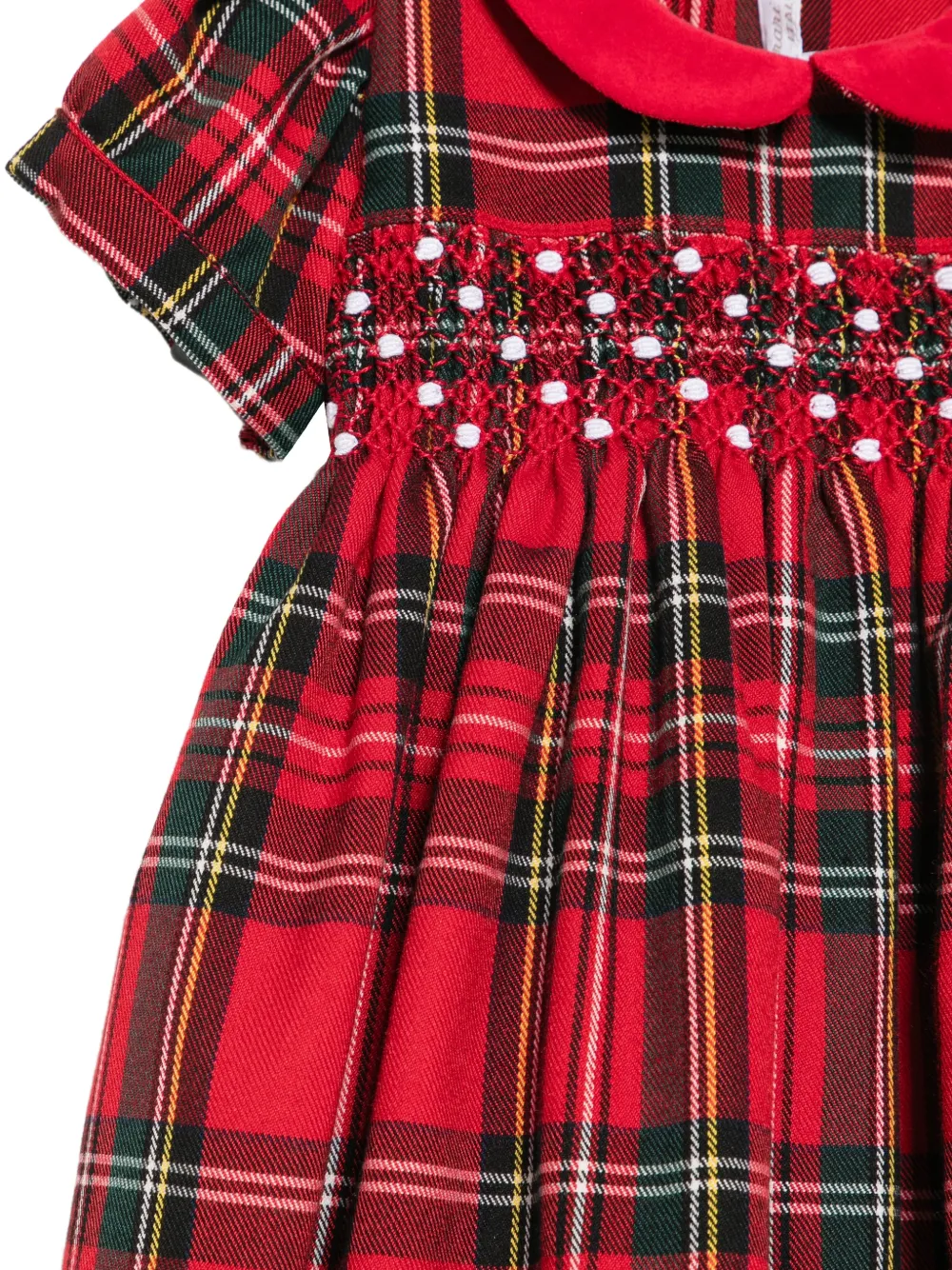 Mariella Ferrari tartan-print smocked dress Rood