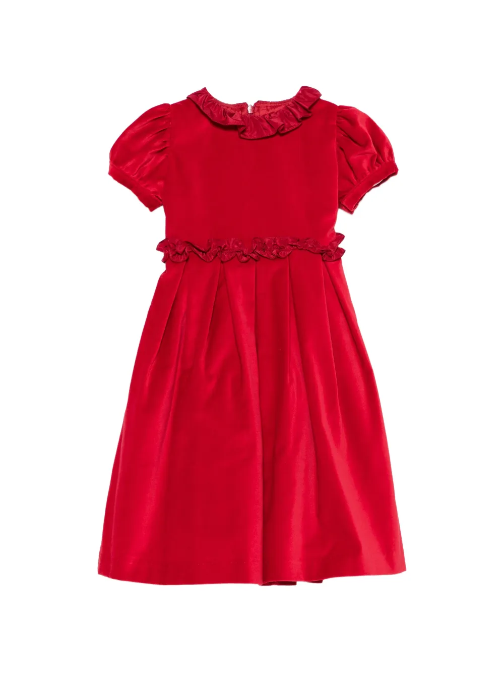 Mariella Ferrari robe en velours à volants - Rouge