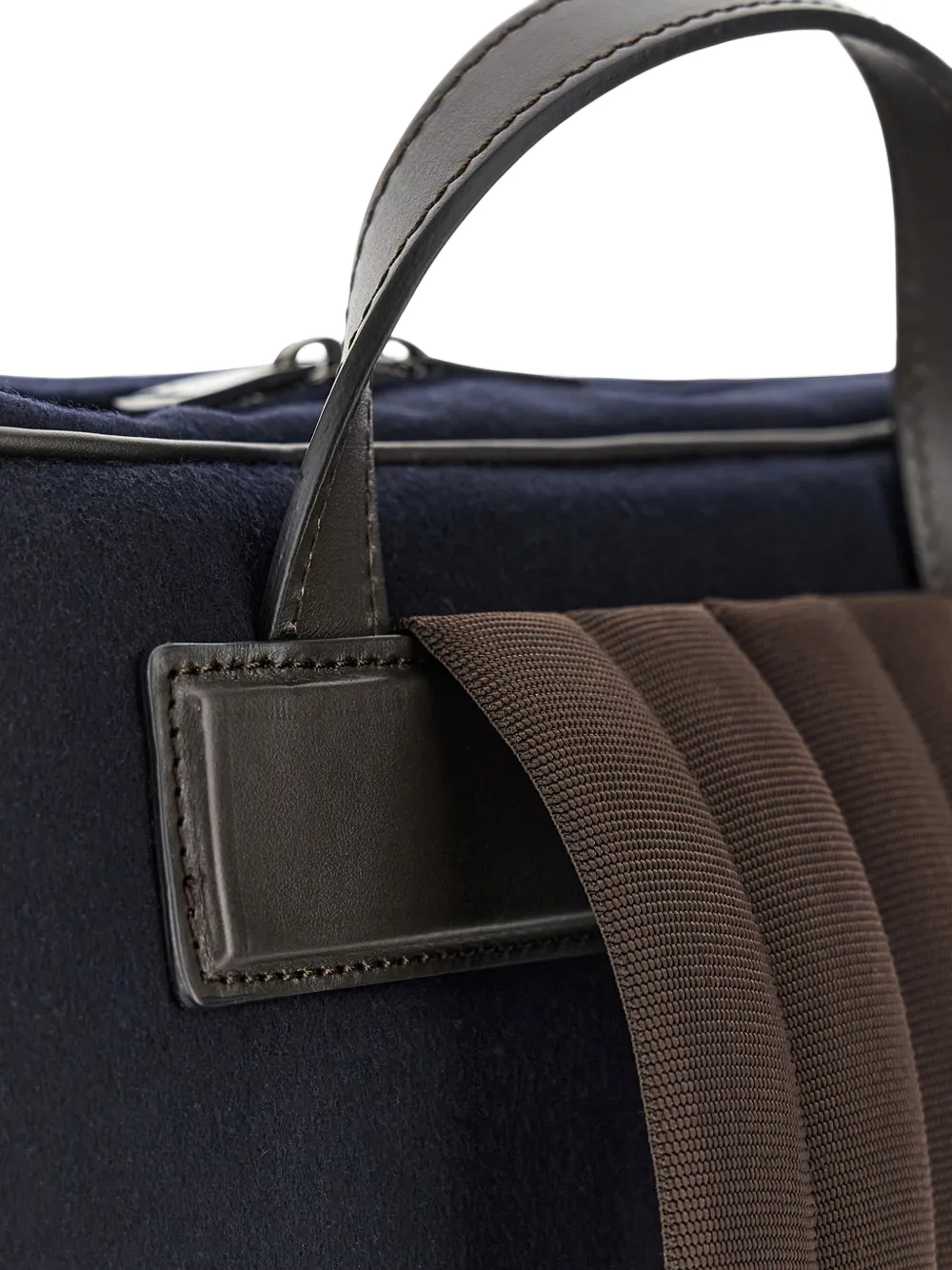 Paul & Shark leather-trim cashmere backpack Blauw