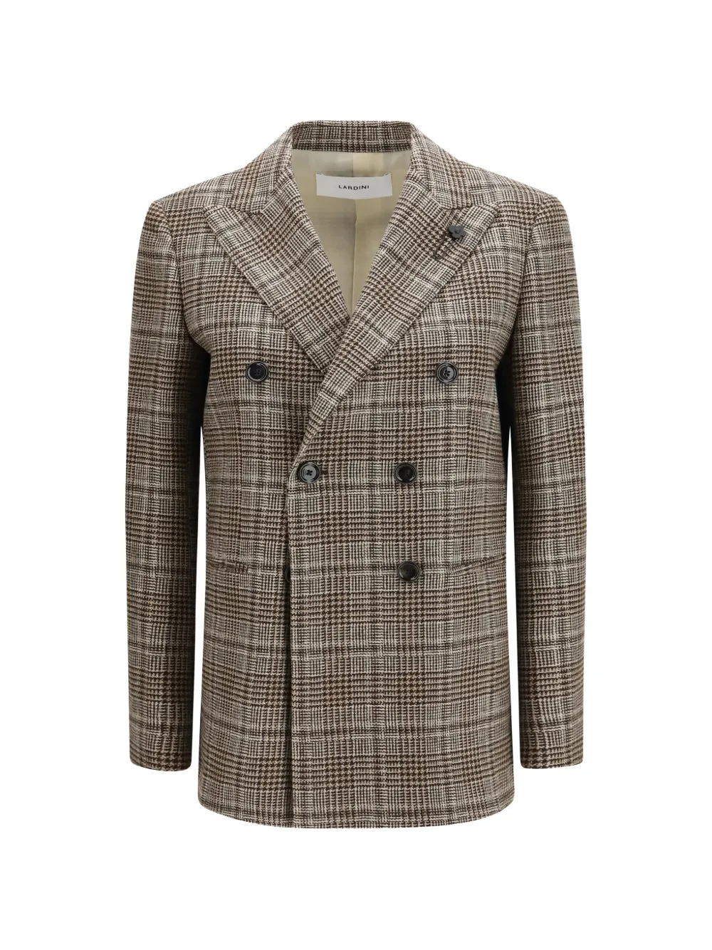 Lardini Prince of Wales-pattern double-breasted blazer - Braun