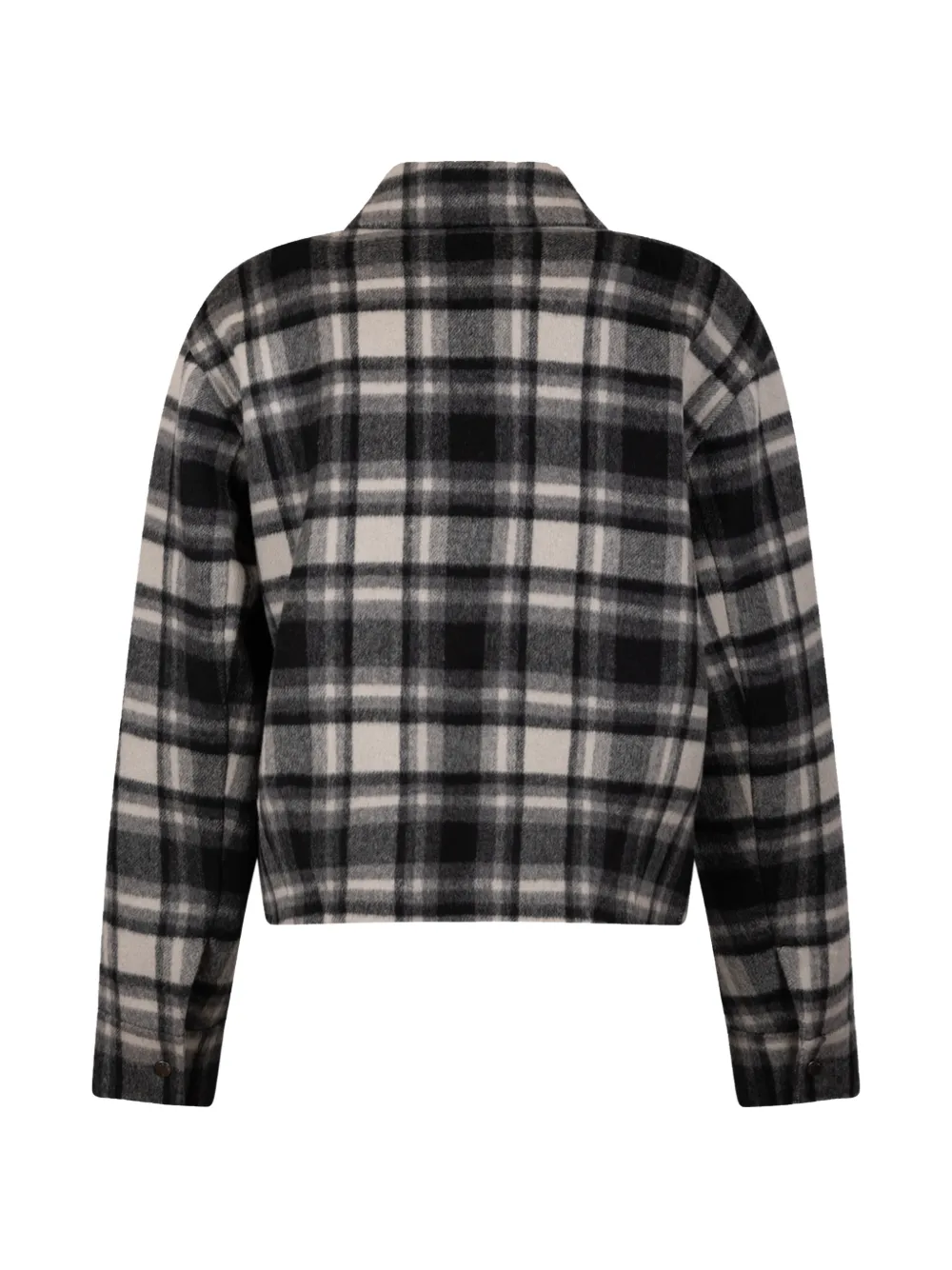 Woolrich check-pattern zip-up jacket Zwart
