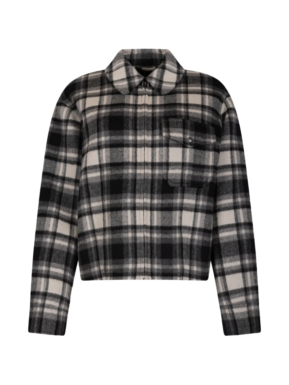 Woolrich check-pattern zip-up jacket - Schwarz