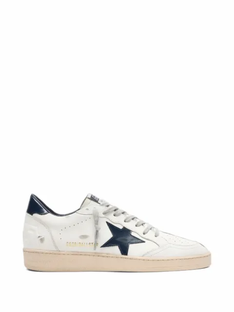 Golden Goose Ball Star in white leather with dark blue star