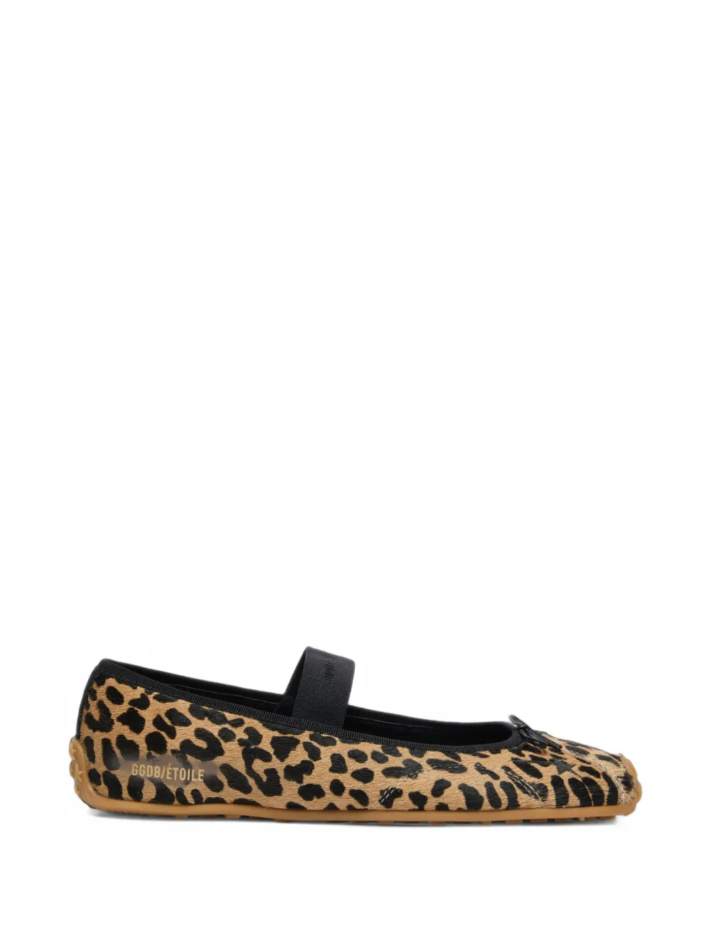 Golden Goose Étoile ballet flats in leopard-print pony skin with black embroidered star and elastic strap ballet flats - Tons neutres Golden Goose Étoile ballet flats in leopard-print pony skin with black embroidered star and elastic strap ballet flats - Tons neutres