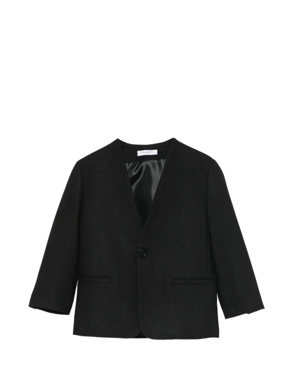 Paolo Pecora Kids collarless single-breasted jacket - Schwarz