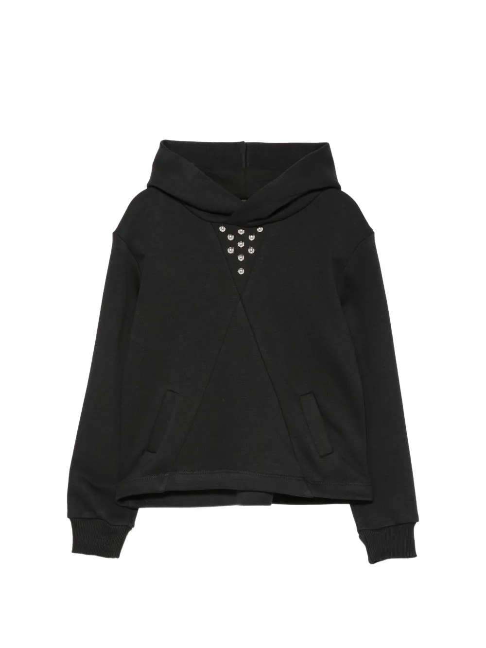 John Richmond Junior stud-embellished hoodie Zwart