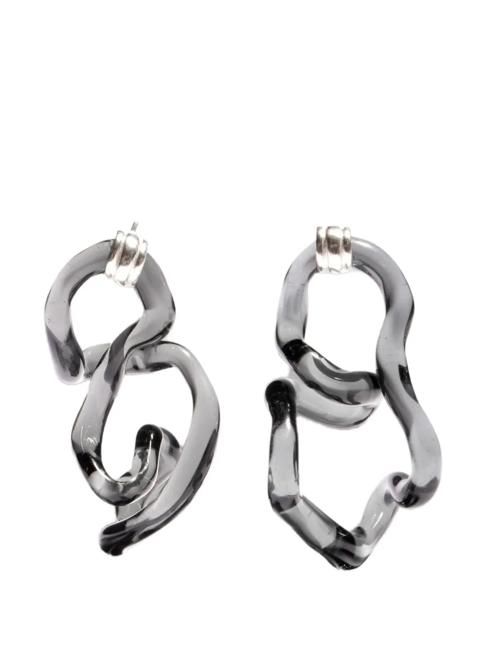 SALVÁREA Interconexión L glass earrings - Grau