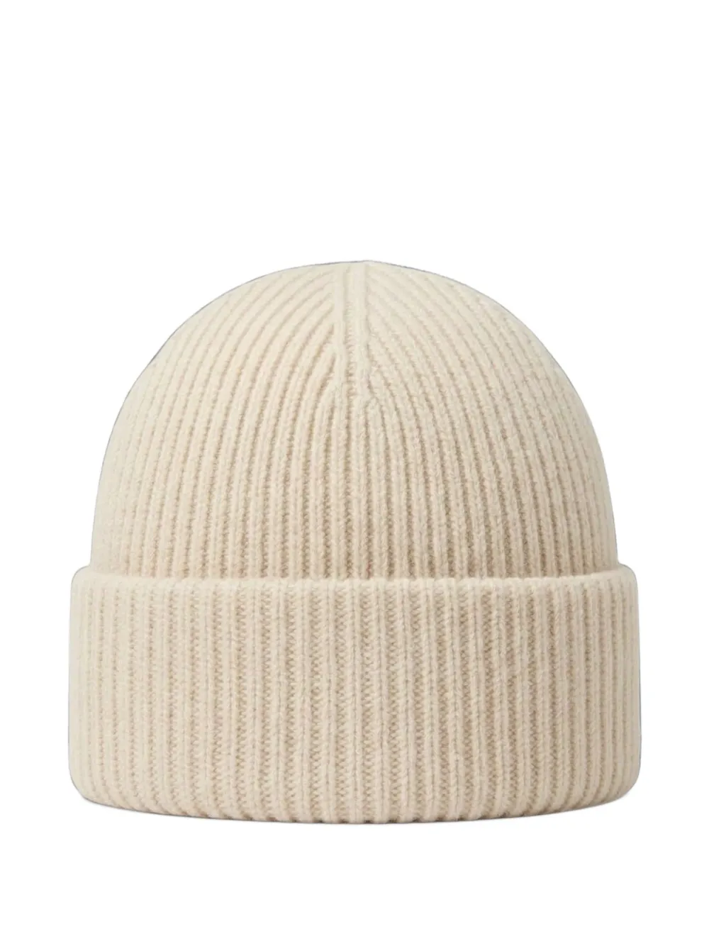MC2 Saint Barth Kids ribbed-knit logo-patch beanie hat Beige