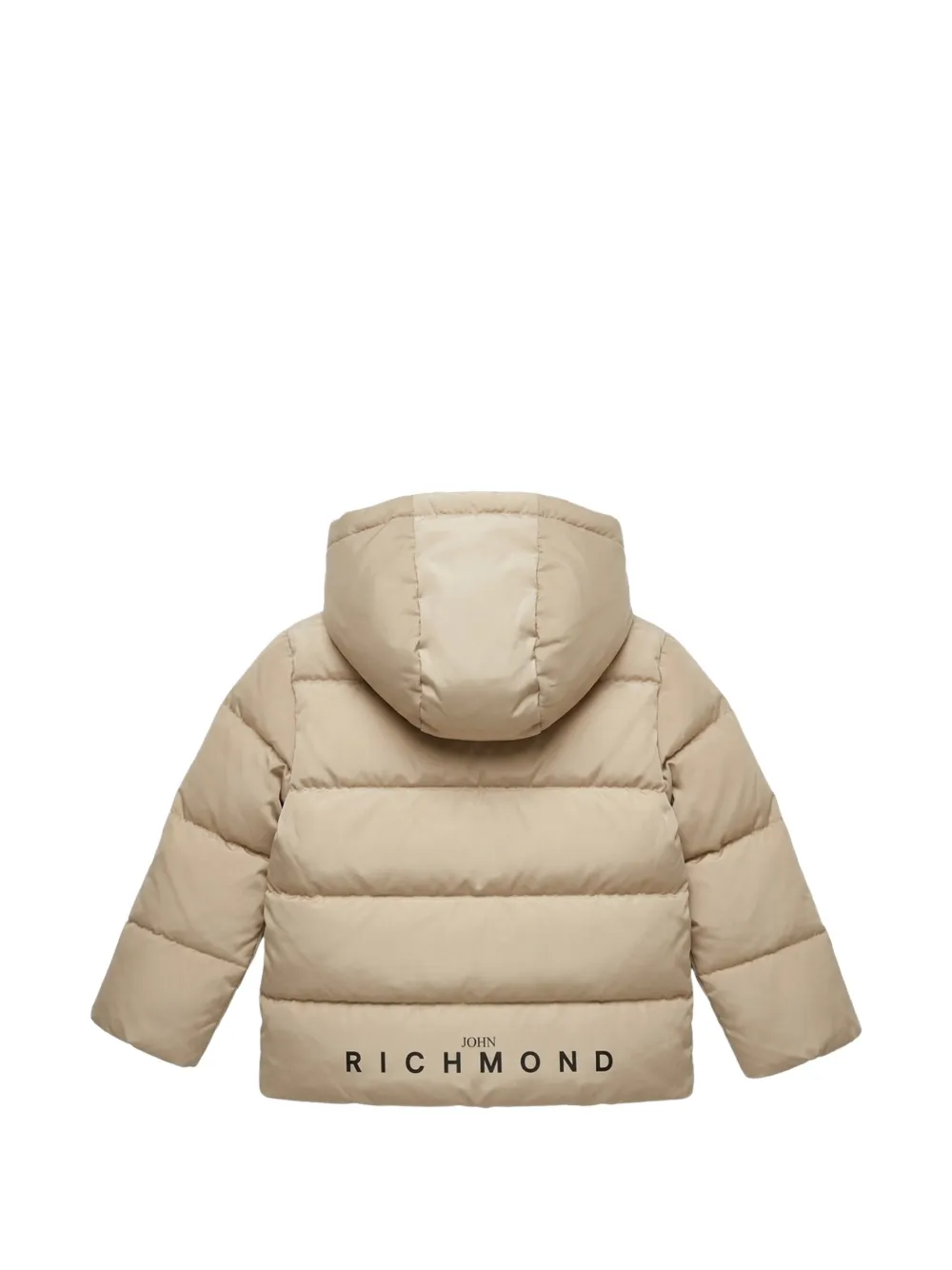 John Richmond Junior logo-print padded jacket Beige