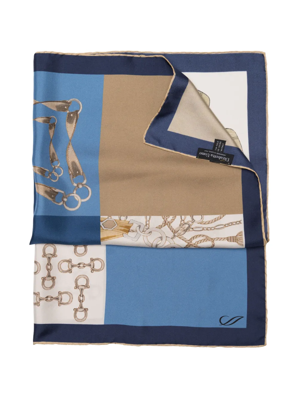 Elizabetta San Siro sjaaltje met ruitermotief Blauw