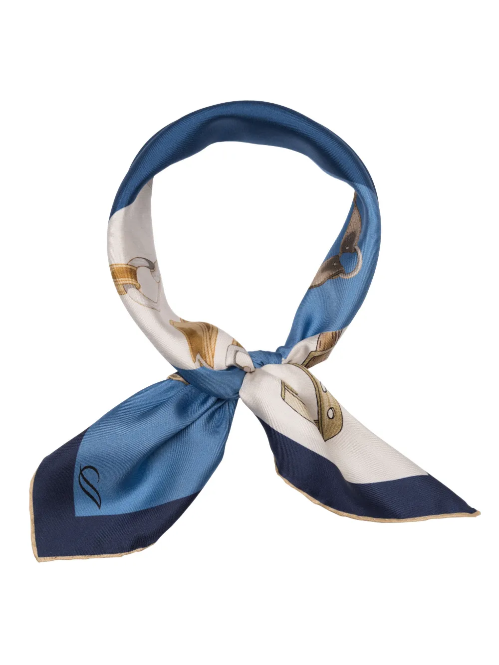Elizabetta San Siro sjaaltje met ruitermotief Blauw