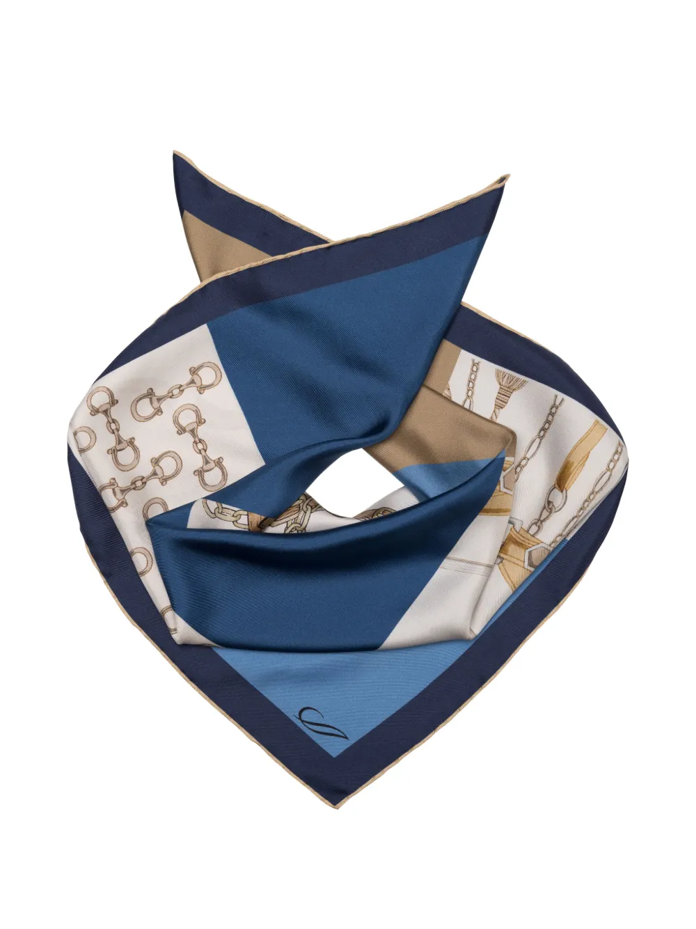 Elizabetta San Siro sjaaltje met ruitermotief Blauw