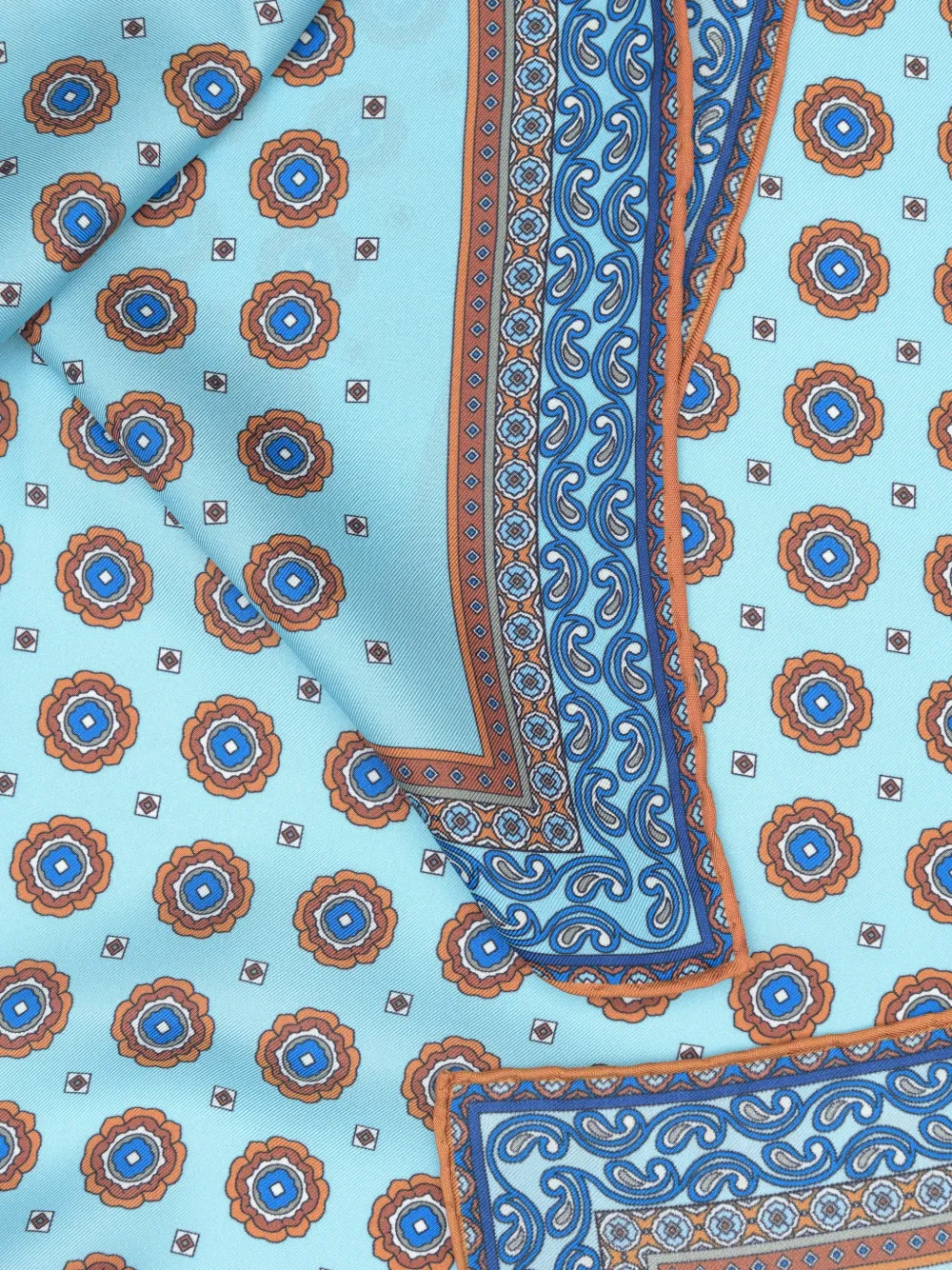 Elizabetta Orsini zijden sjaal met medaillon-print Blauw