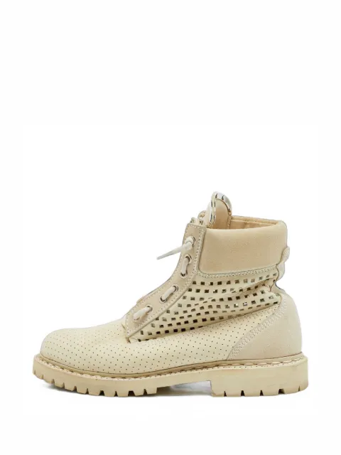 Balmain Pre-Owned bottines Taiga à design perforé