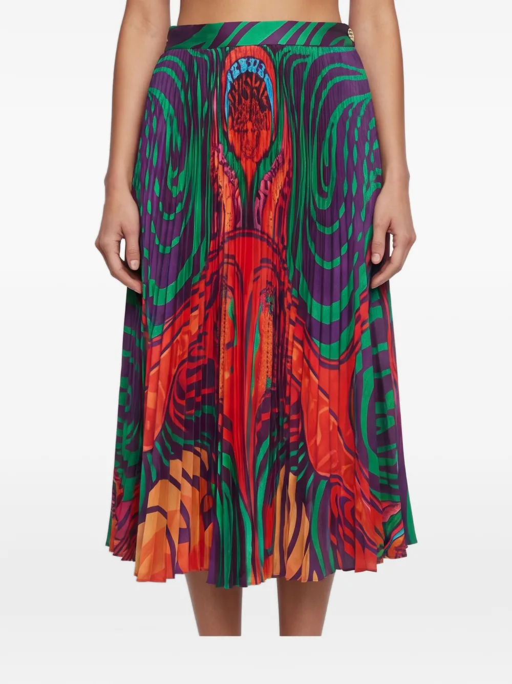 Versace Pre-Owned Medusa midi print plissé skirt - Rosso