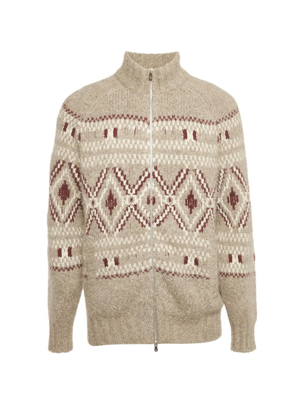 Brunello Cucinelli Vintage Fair Isle zip-up cardigan - Neutrals