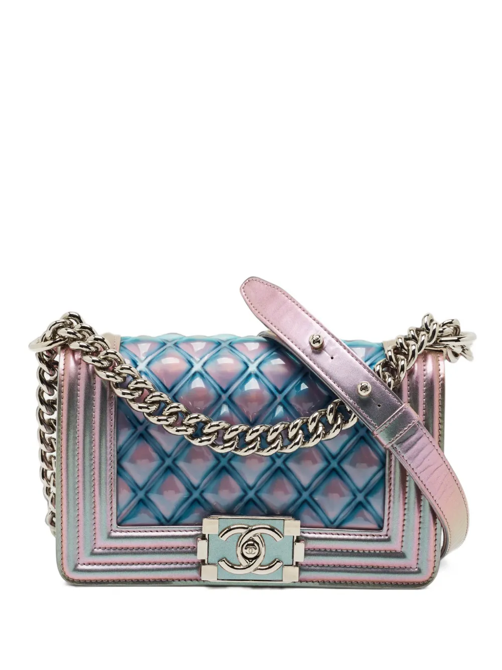 CHANEL Pre-Owned 2018 Boy foldover-top mini shoulder bag - Pink