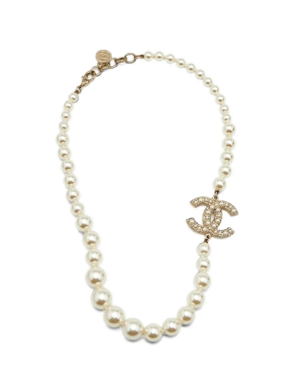 CHANEL Pre-Owned Choker CC 100th Anniversary con perle sintetiche - Oro