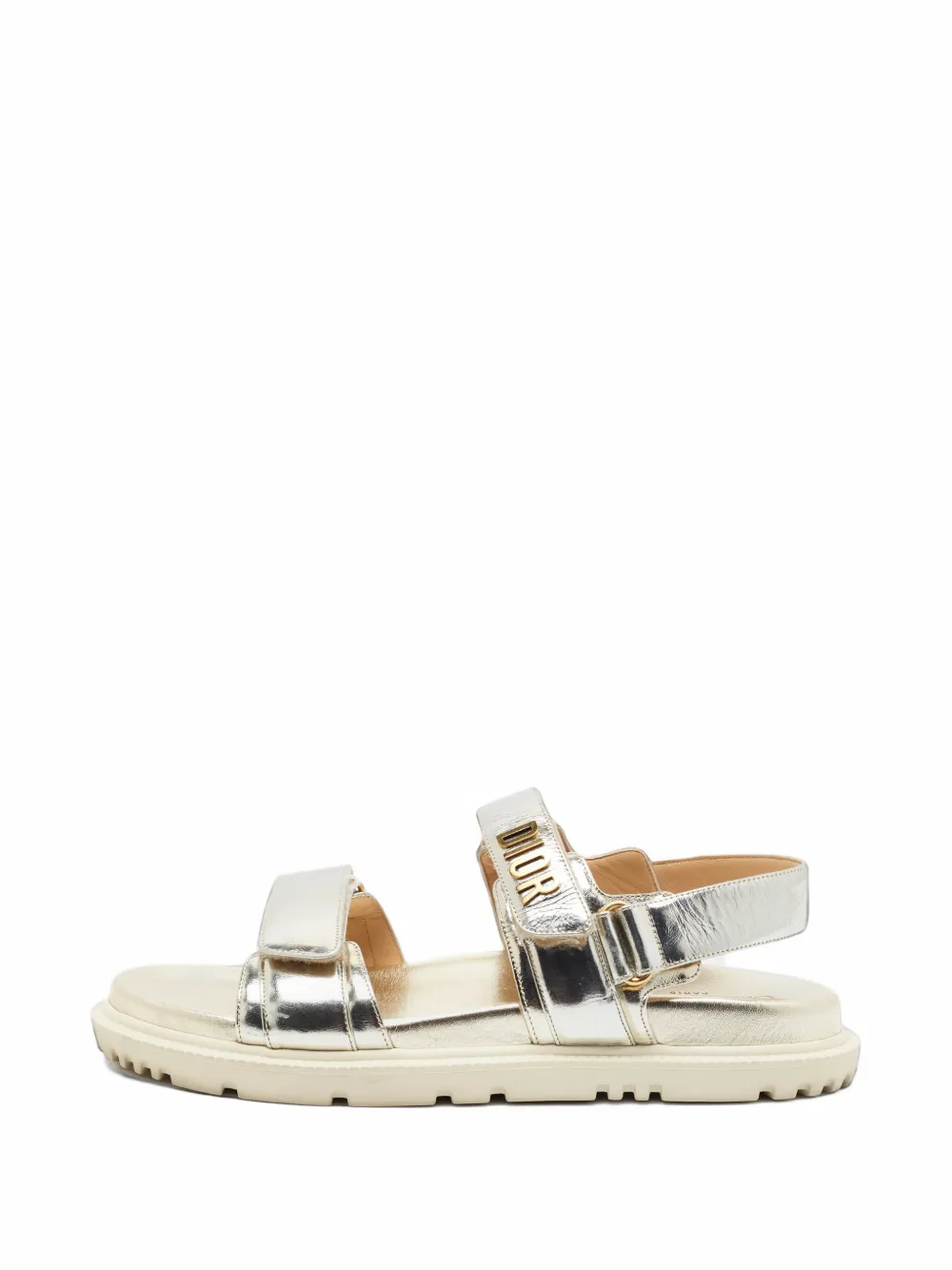 Christian Dior Pre-Owned Dioract touch-strap flat sandals - Silber