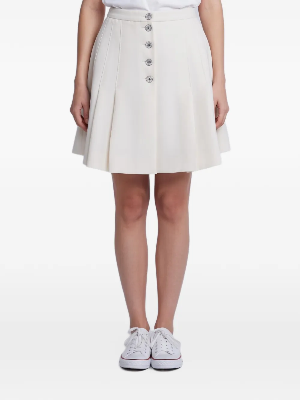 Christian Dior Pre-Owned pleated mini skirt - White