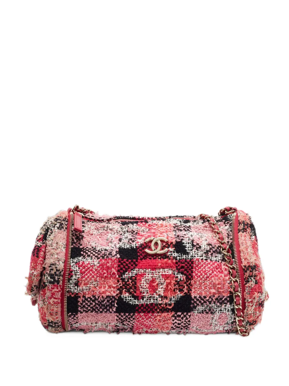 CHANEL Pre-Owned Coco Beach tweed bowling bag - Rosa