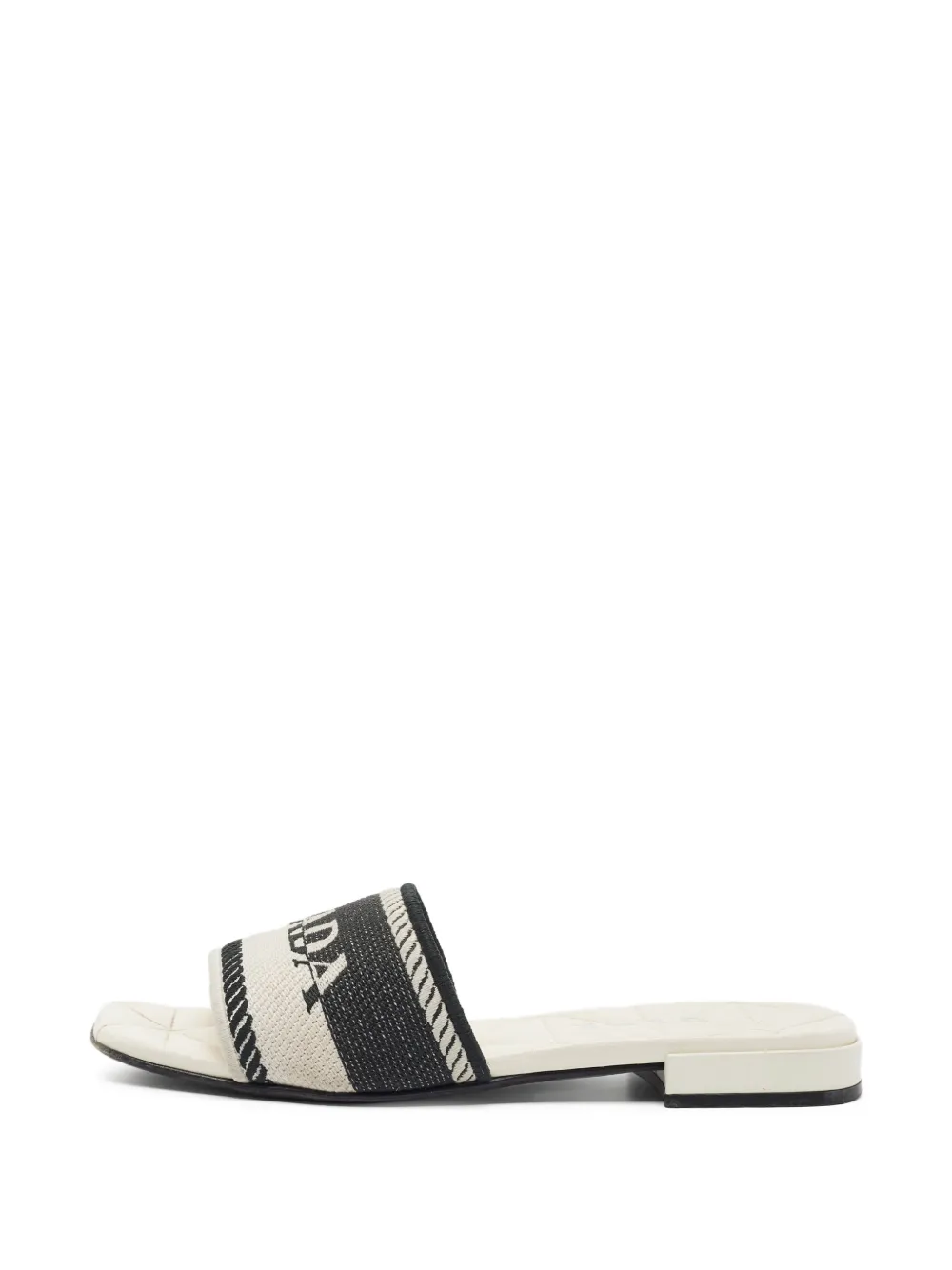 Prada Pre-Owned Logo embroidered slides - Bianco