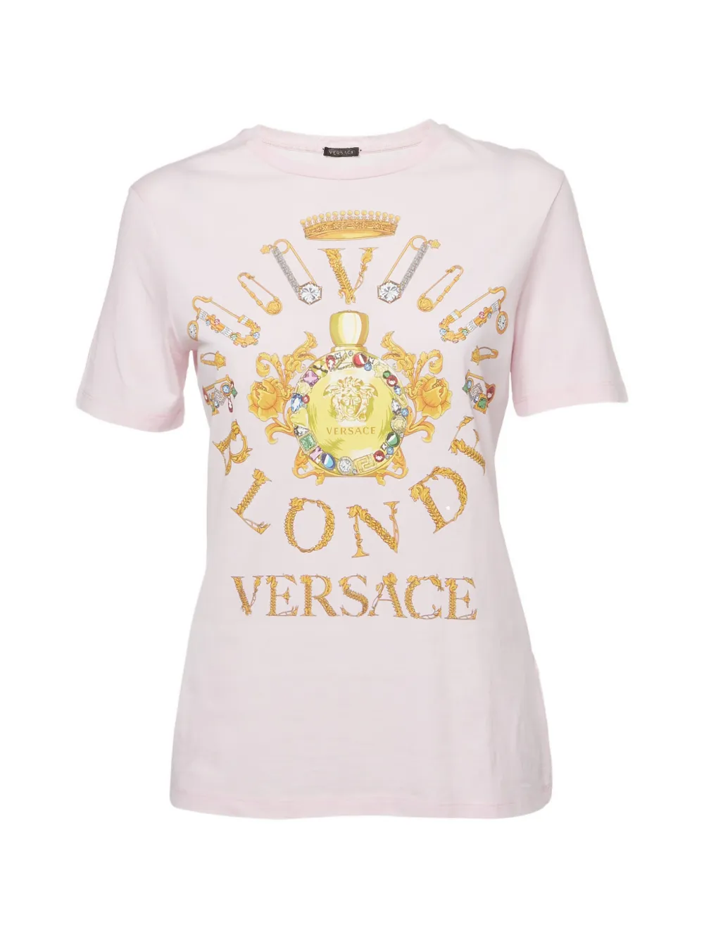 Versace Pre-Owned logo print jersey t-shirt - Rosa