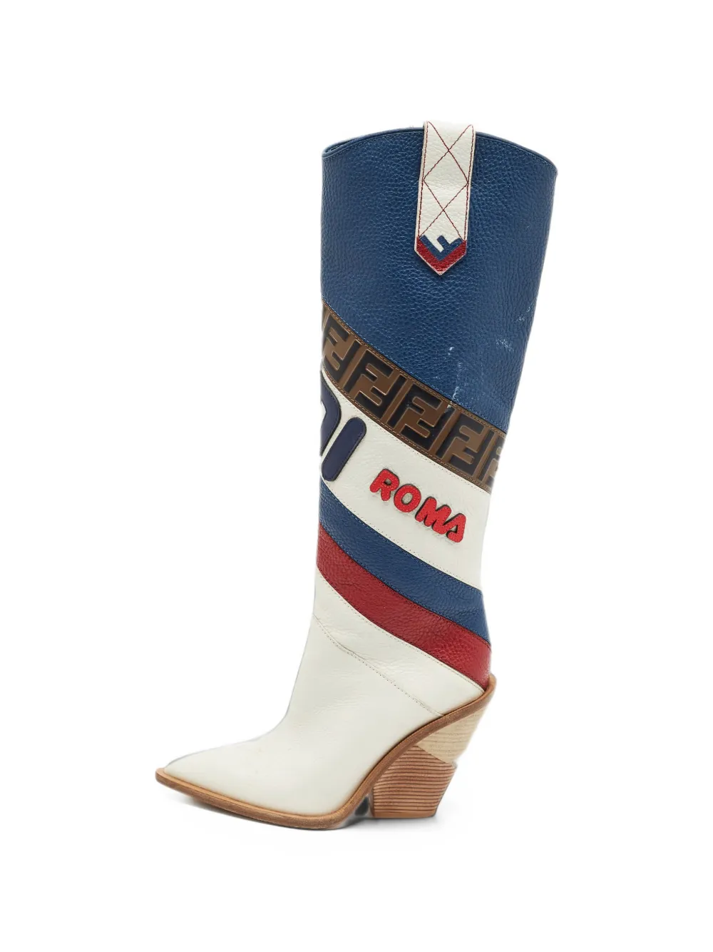Pre-owned Fendi X Fila Mania Ff 1974 Boots In 白色
