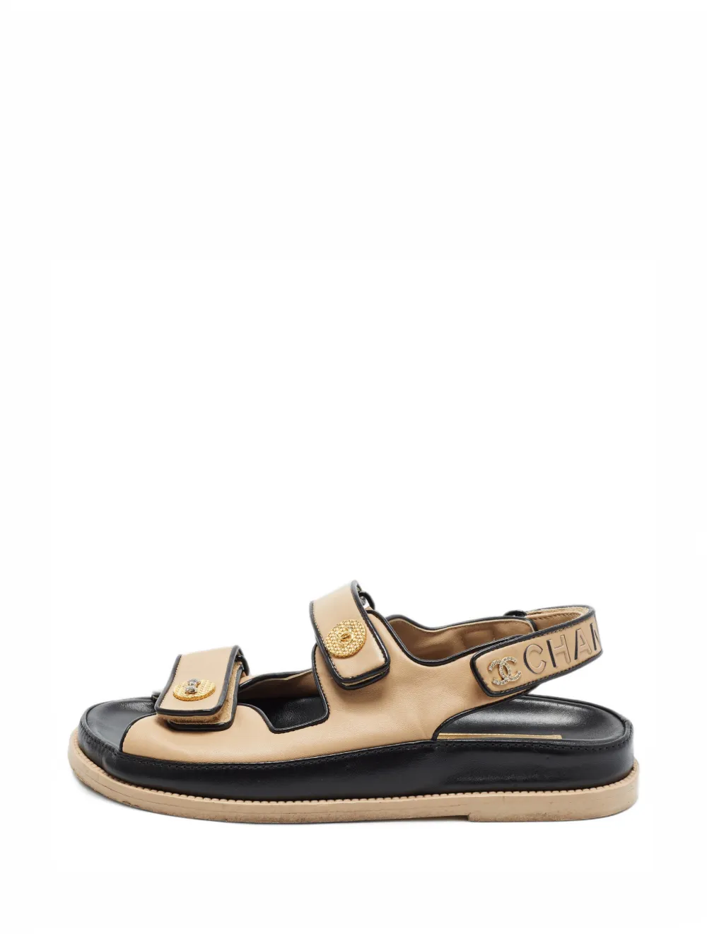 CHANEL Pre-Owned Dad touch-strap sandals - Neutrals