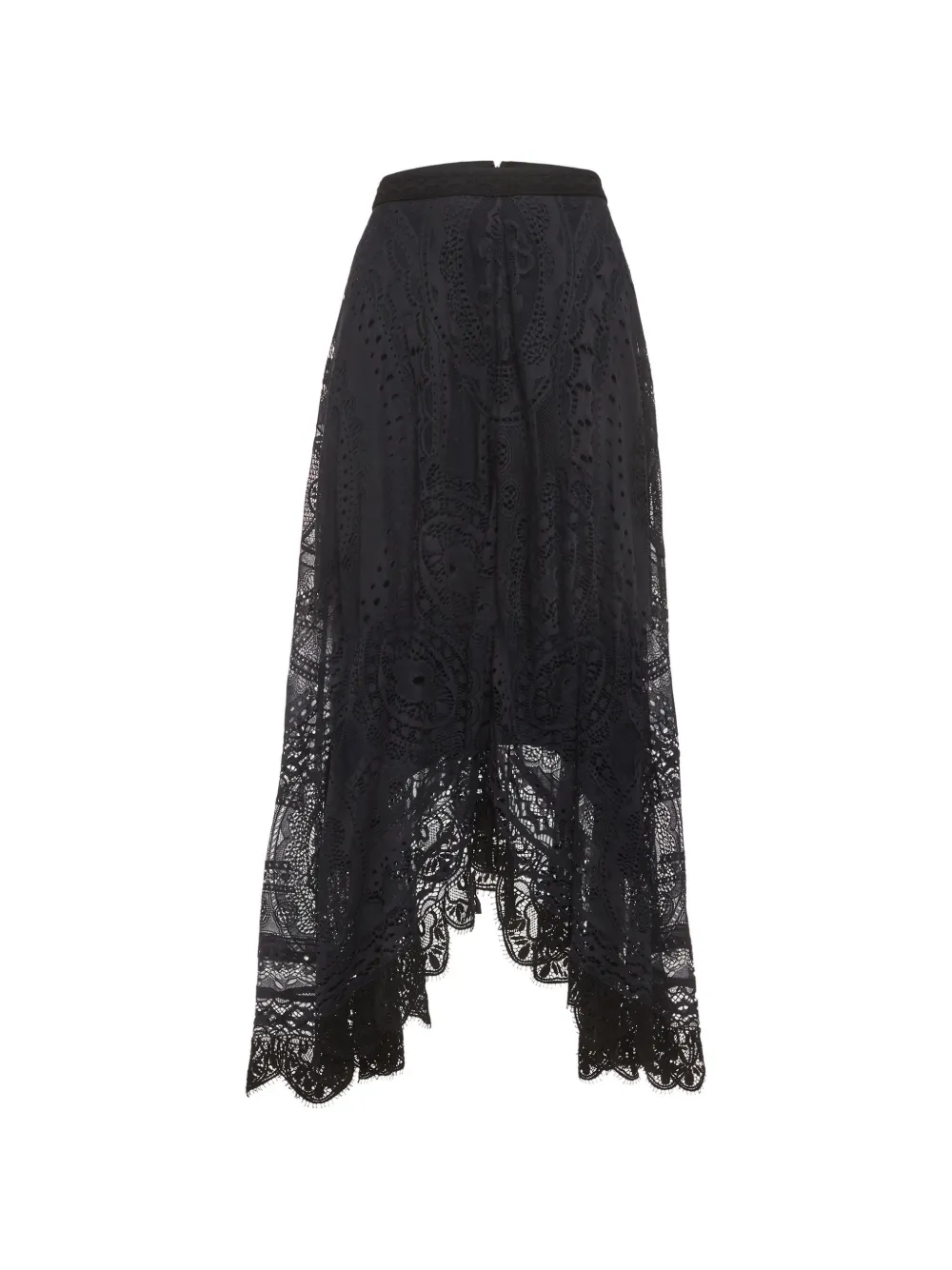 Chloé Pre-Owned asymmetric lace midi skirt - Blau