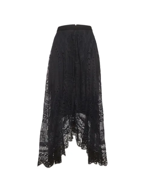 Chloé Pre-Owned falda midi con diseño asimétrico y encaje