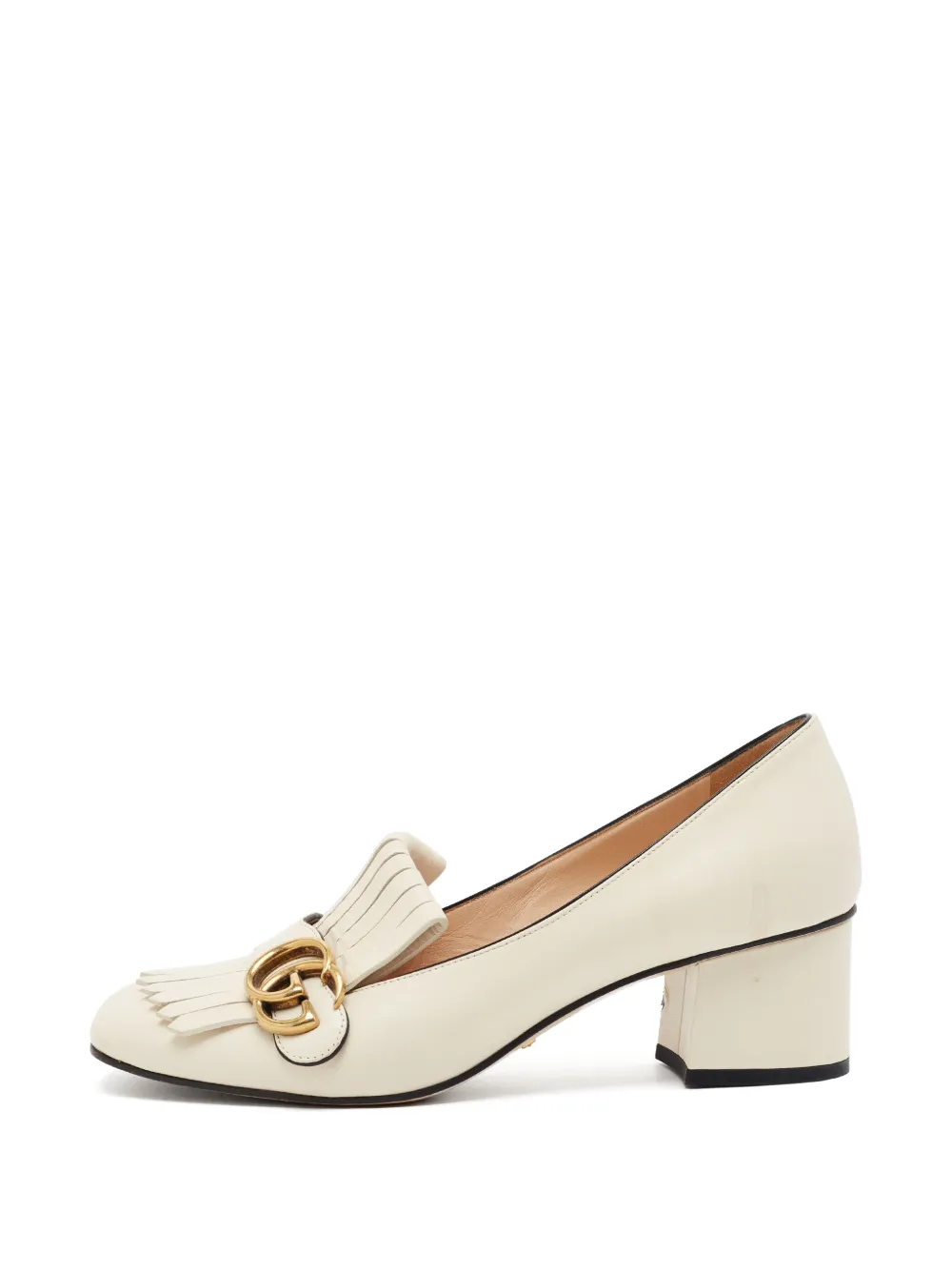 Gucci Pre-Owned GG Marmont fringed pumps - Nude