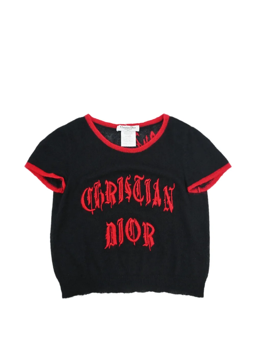Christian Dior Pre-Owned 2002 logo-embroidered short-sleeve top - Schwarz