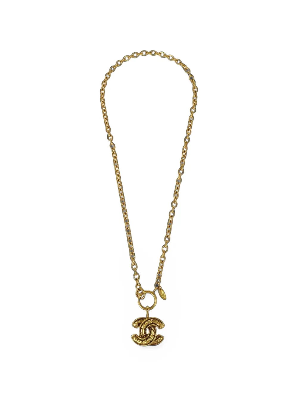 CHANEL Pre-Owned Quilted CC pendant necklace - Gold