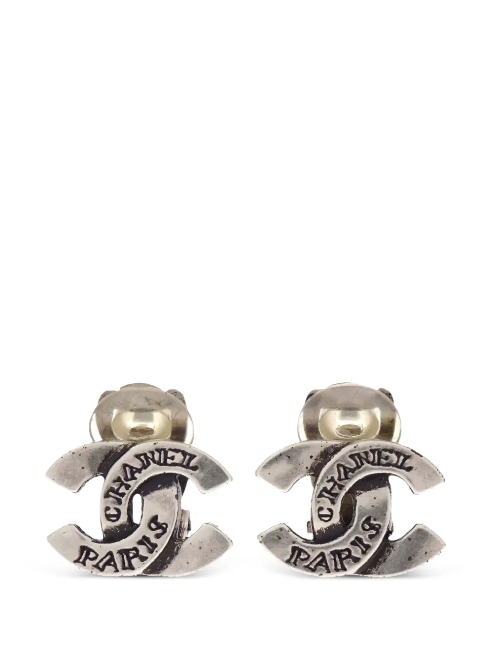 CHANEL Pre-Owned 1999 CC clip-on earrings - Silber
