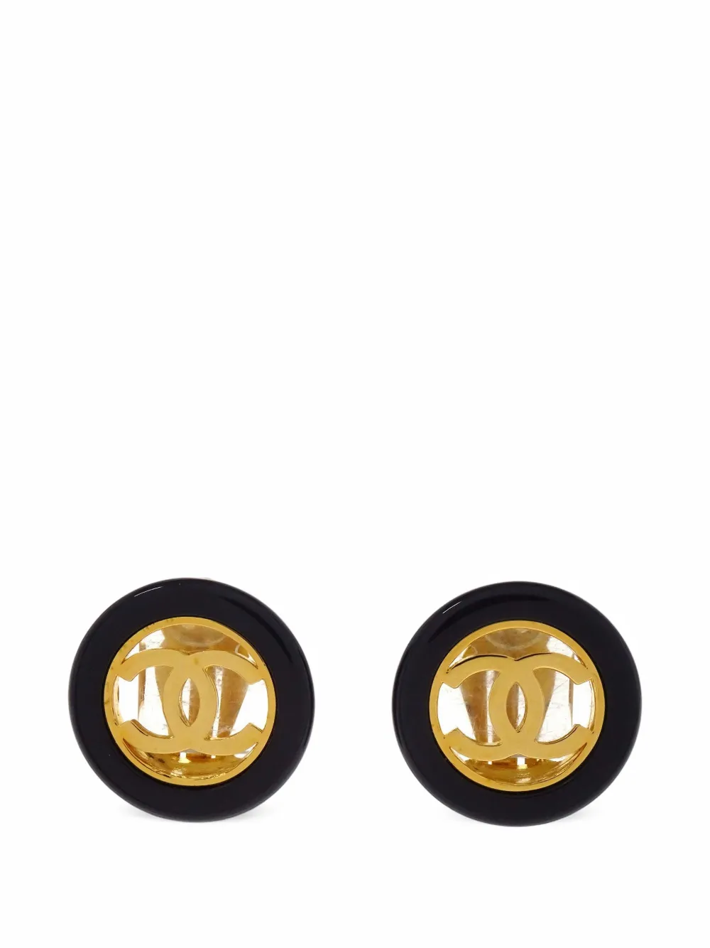 CHANEL Pre-Owned 1997 CC-logo clip-on earrings - Gold