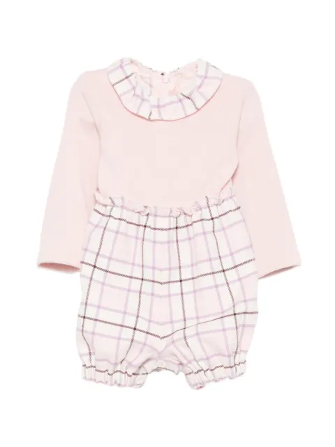 PAIO CRIPPA check-pattern ruffled romper