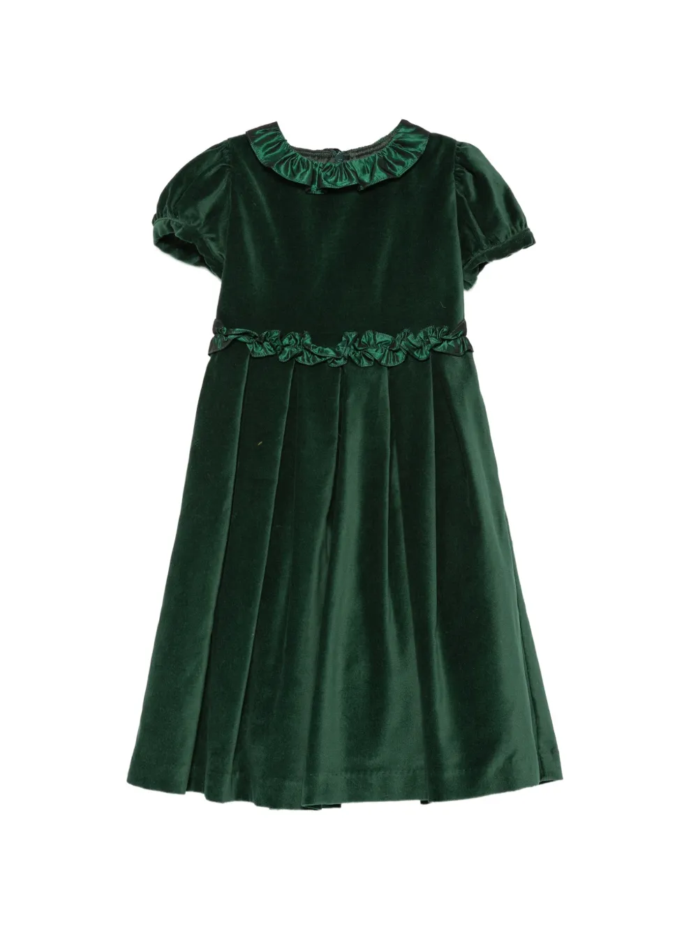 Mariella Ferrari robe en velours à volants - Vert