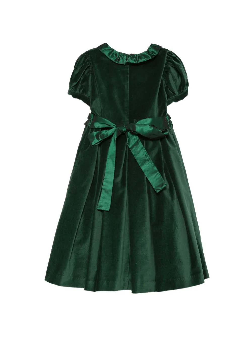 Mariella Ferrari ruffled velvet dress Groen