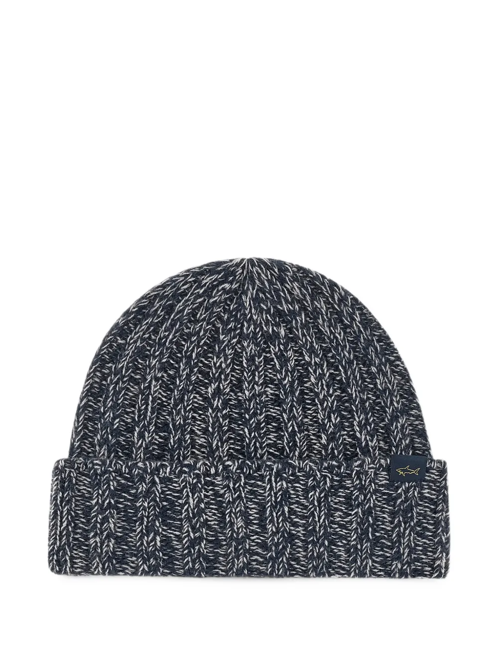 Paul & Shark marl-knit turn-up beanie hat - Blu