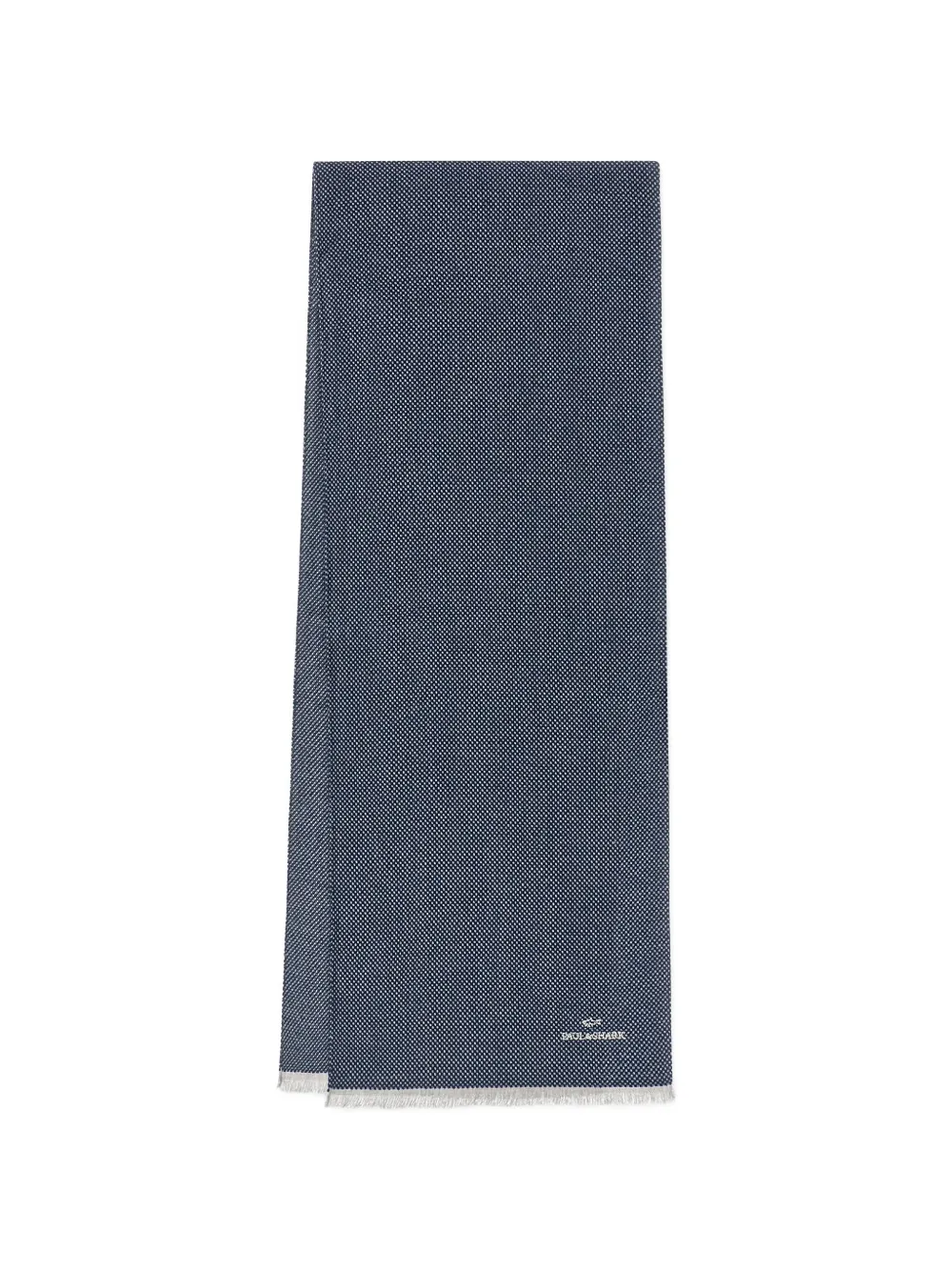 Paul & Shark logo-embroidered fringed scarf - Blau